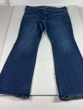 American Eagle Jeans Women's 36x28* Mid Rise Kick Boot Dark Blue Denim Tag 16S
